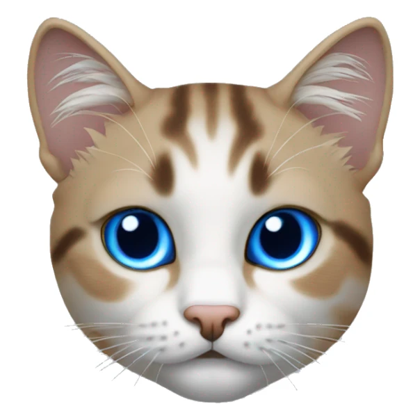 Highlander cat with blue eyes sticker