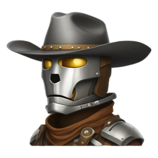 warforged wearing cowboy hat sticker