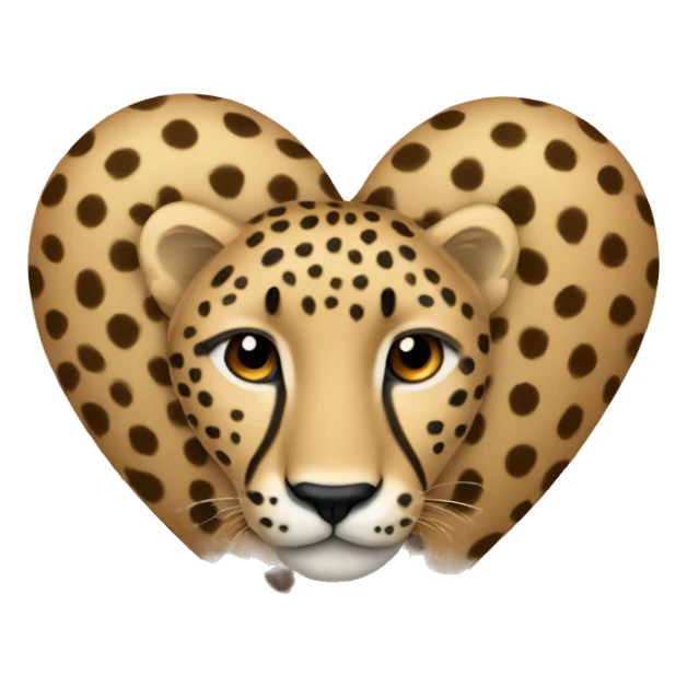 beige heart with cheetah  sticker