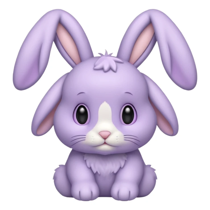 Lavender bunny with floppy ears  sticker