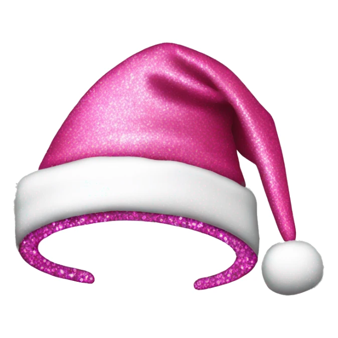 Glittery pink Santa hat sticker