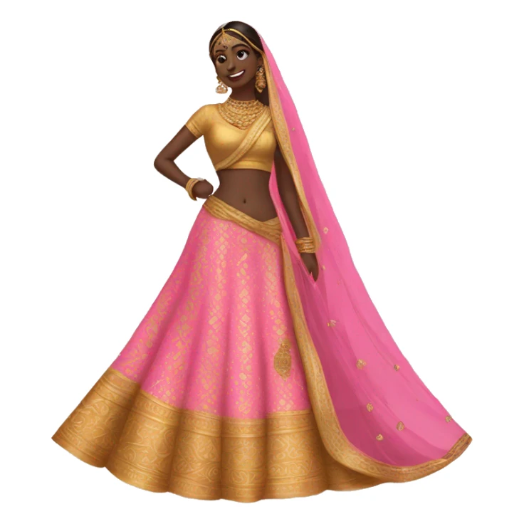 a pink & gold lehenga sticker