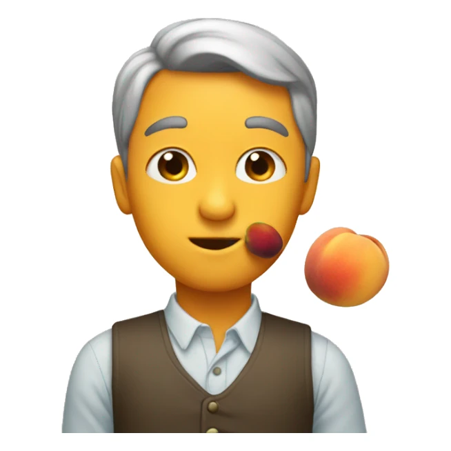 Eating peach sticker