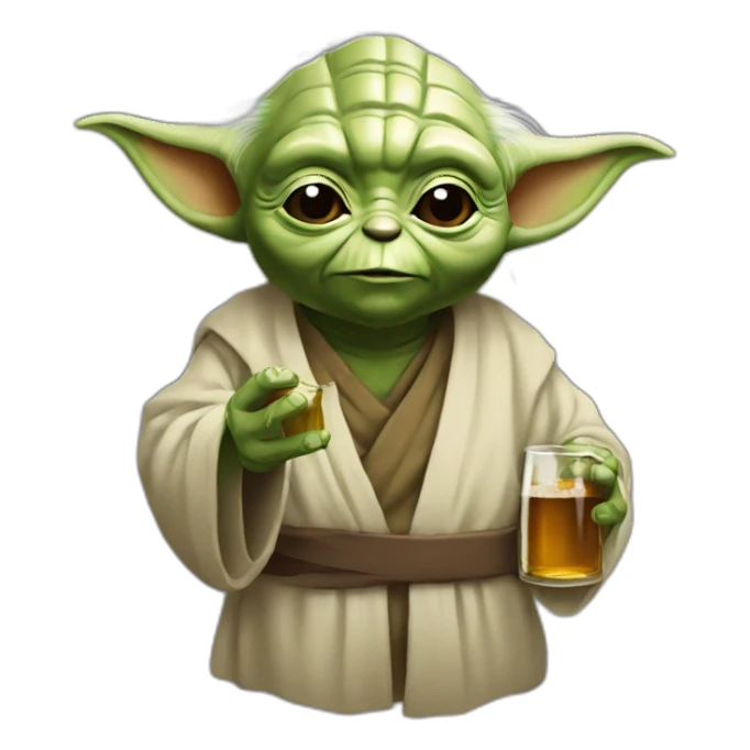 Yoda bois une bière sticker