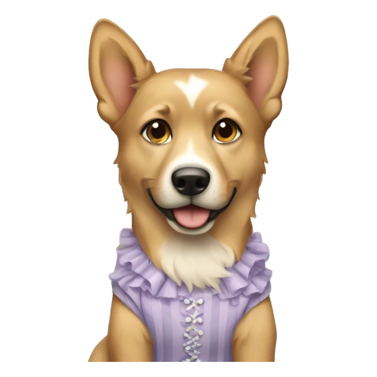 A 🐕 wearing a dress sticker