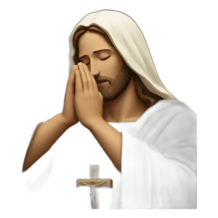 jesus prays sticker