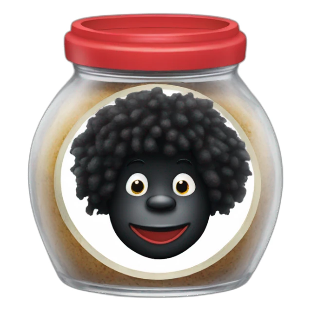 Golliwog on a jar label sticker