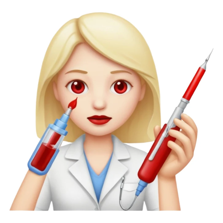 Emoji getting blood test sticker