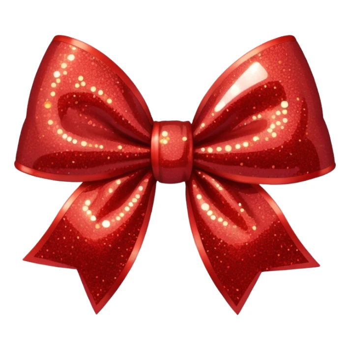 red glitter bow sticker