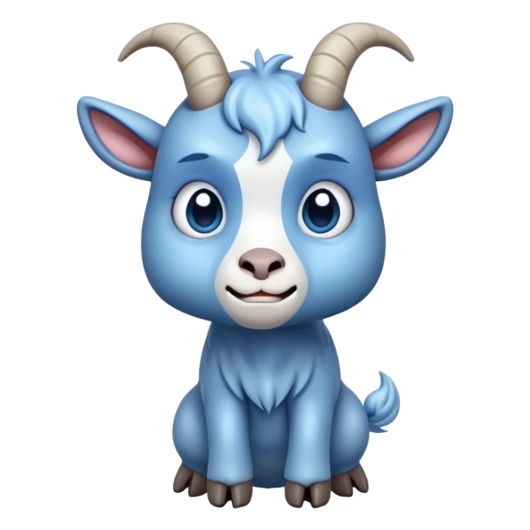 Disapppinted-crying with tears-cute-large-full body-blue goat-head tilted back sticker