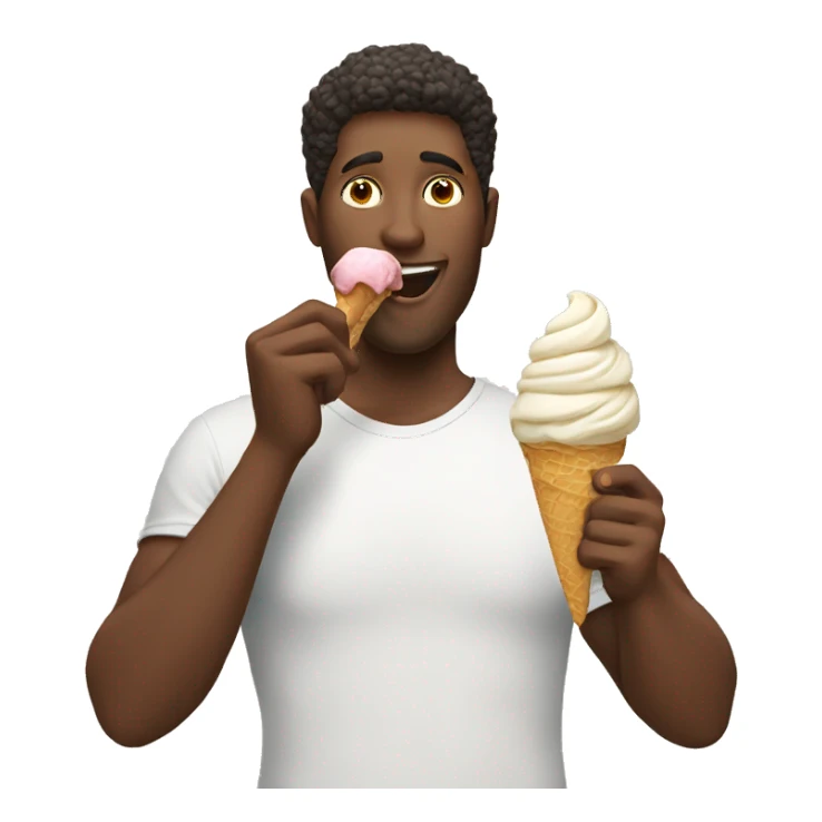 A guy eating ice-cream sticker