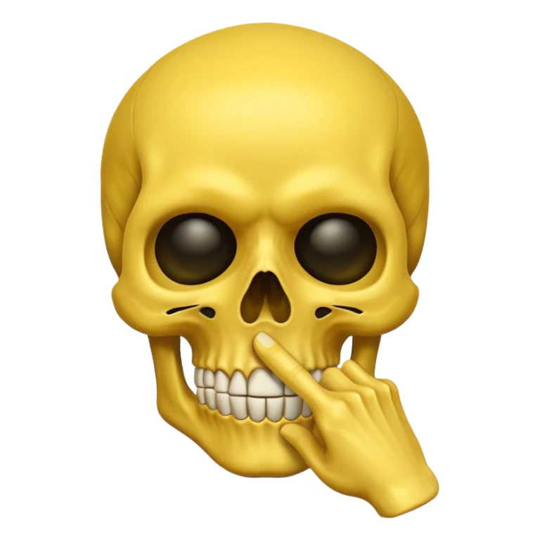 Yellow skull making a “shh” gesture sticker