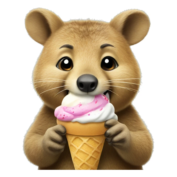 quokka eating ice cream sticker