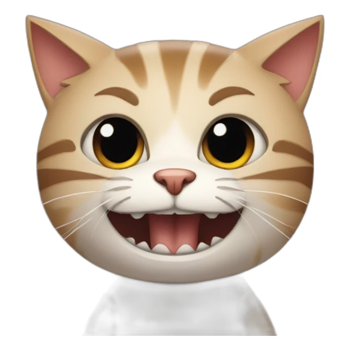 Cat with bat teeth sticker