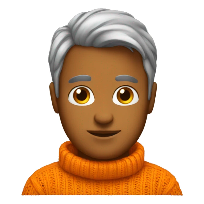 Realistic orange sweater sticker