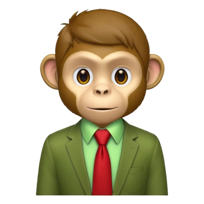  monkey with green shirt,red tie sticker