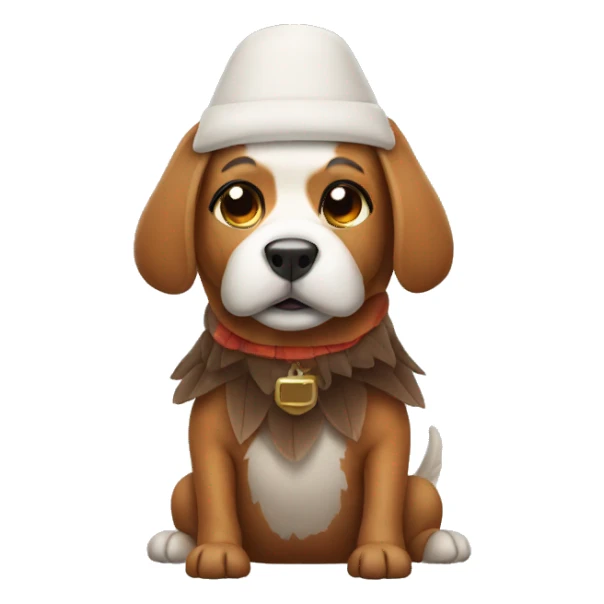 Dog in a turkey costume sticker