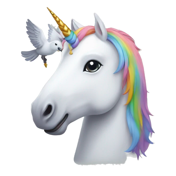 Unicorn with pigeon sticker