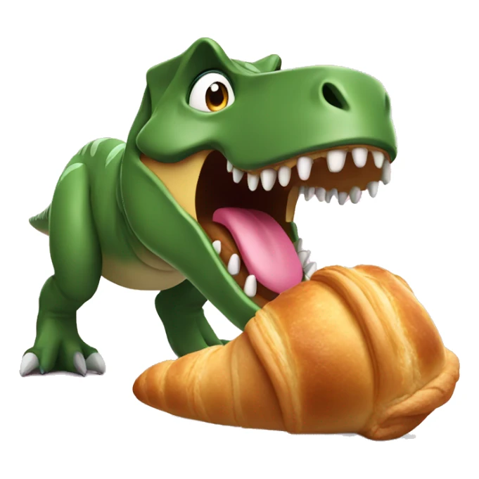T-Rex eating a croissant  sticker