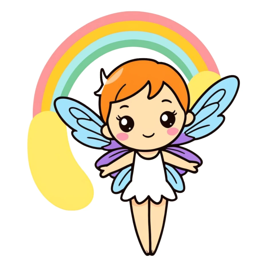 A rainbow fairy sticker