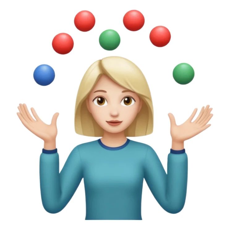 a girl juggling  with two hands  sticker