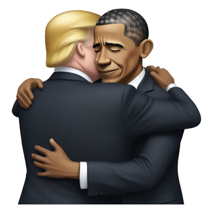 Obama hugging trump  sticker