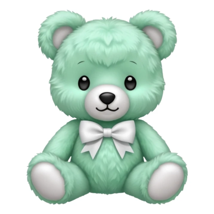 Mint green teddy bear with a bow sticker