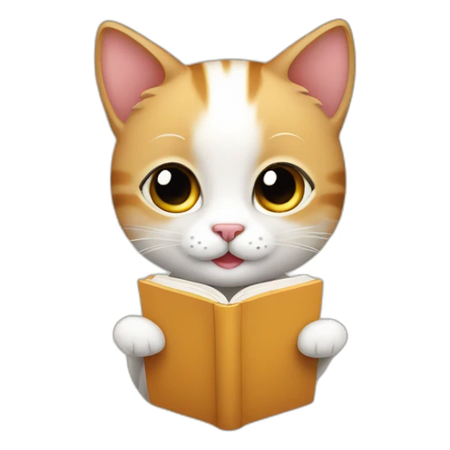 Cute little cat read sticker