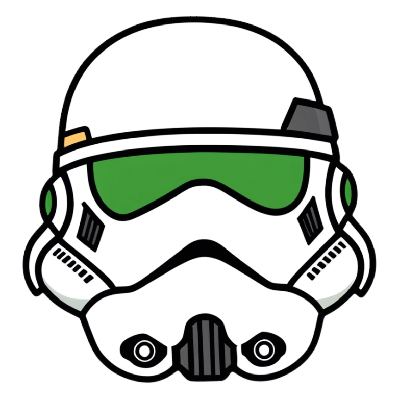 Stormtrooper helmet wearing green barete sticker