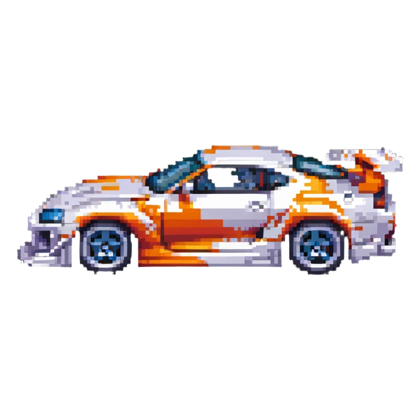 Hot Wheels Toyota Supra dynamic racing pose sticker
