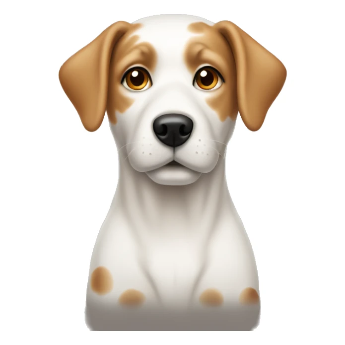 White dog with light brown spots on ears  sticker