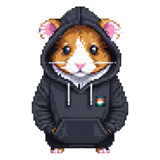 Hamster hacker in a hoodie sticker