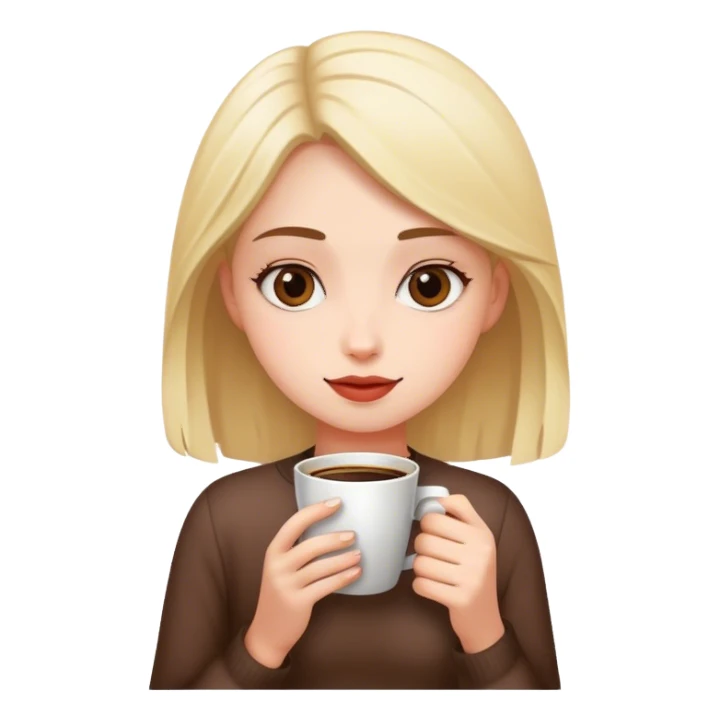 Girl with coffee sticker