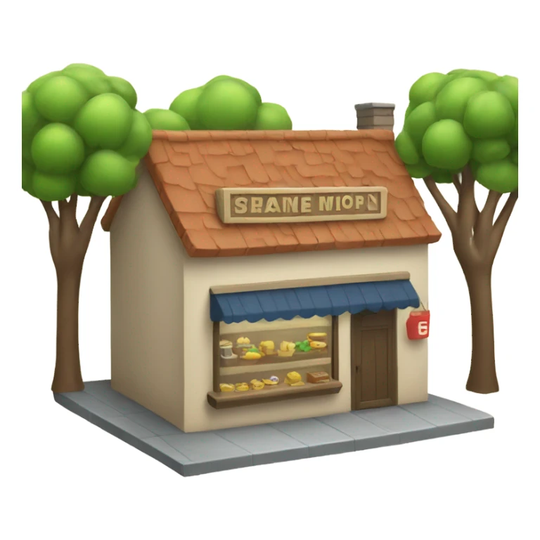 small shop with many trees sticker