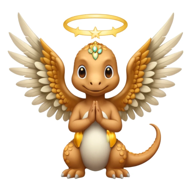 Dinosaurio angelical rezando  sticker