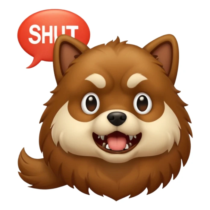 Dog saying shut up sticker