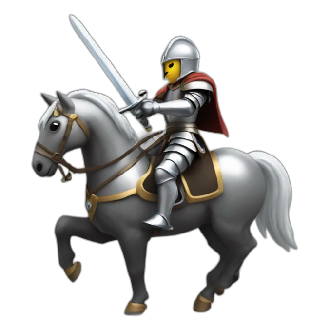 Charging knight on horse sticker