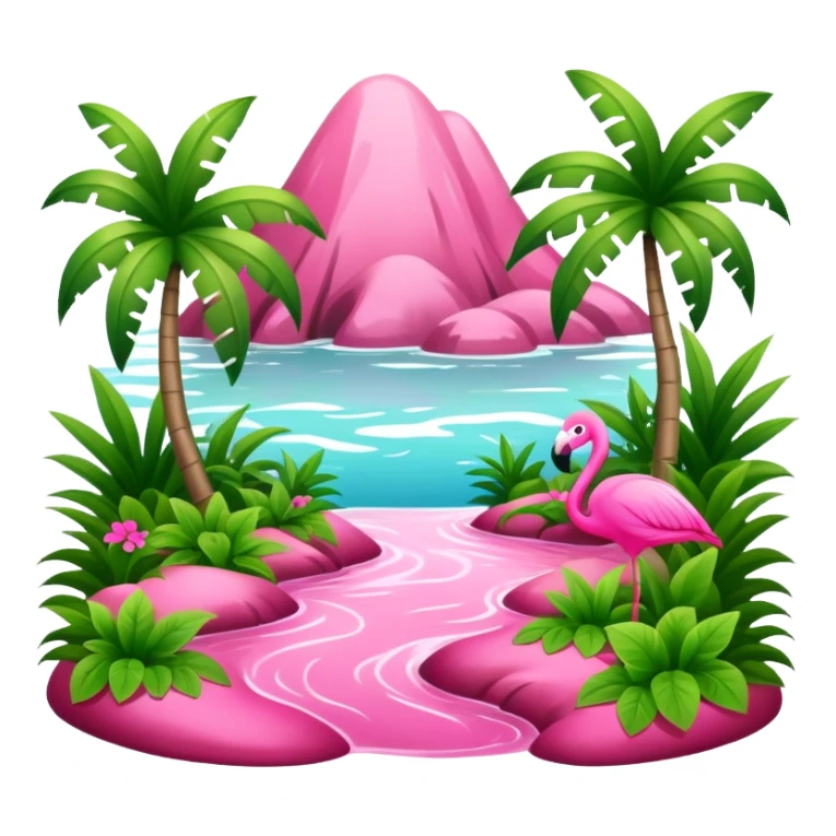 pink slop tropical landscape  sticker