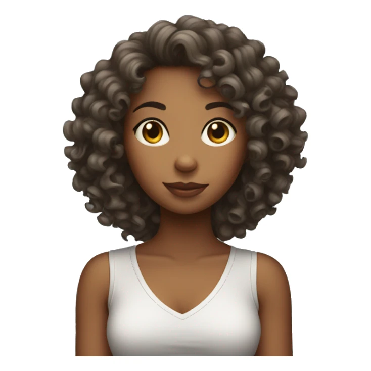 curly girl with iphone  sticker