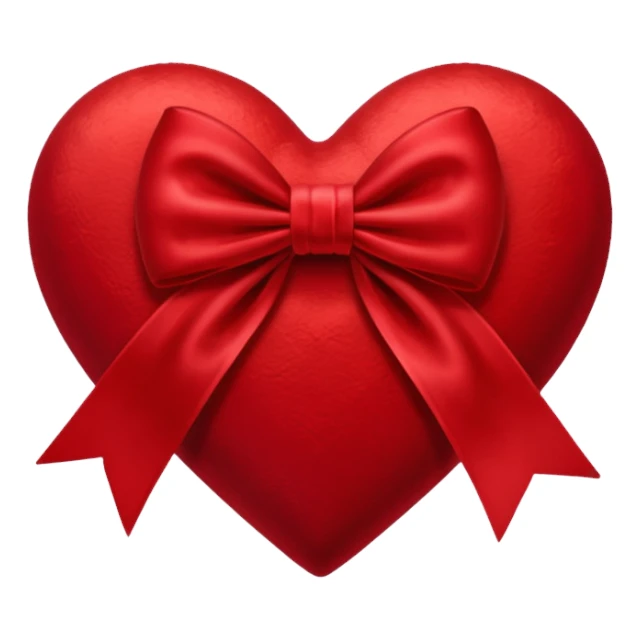 Red velvet heart with bow  sticker