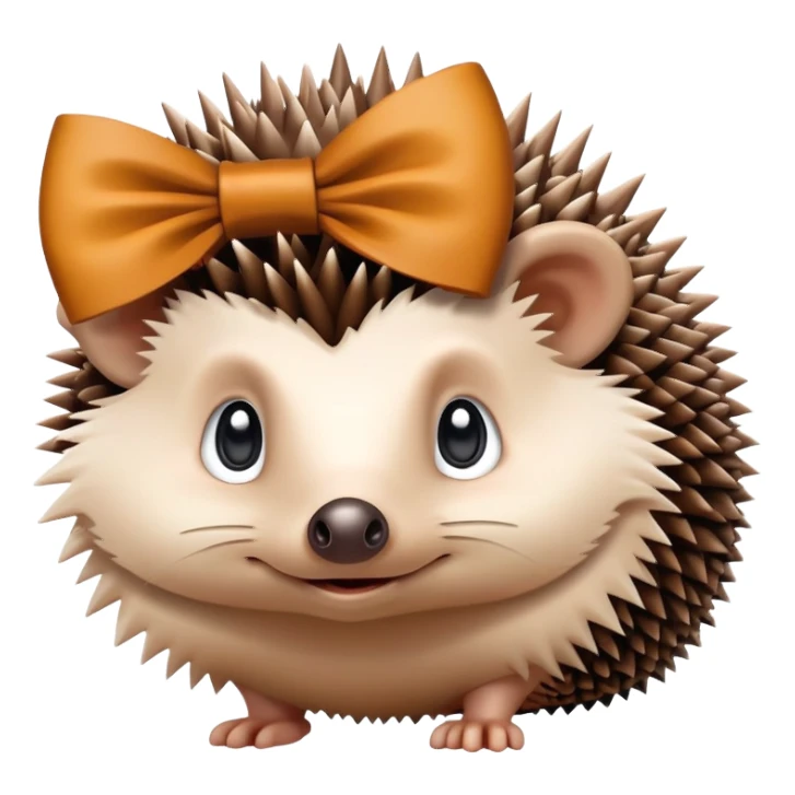 Hedgehog wearing a bow on its head ￼￼ sticker