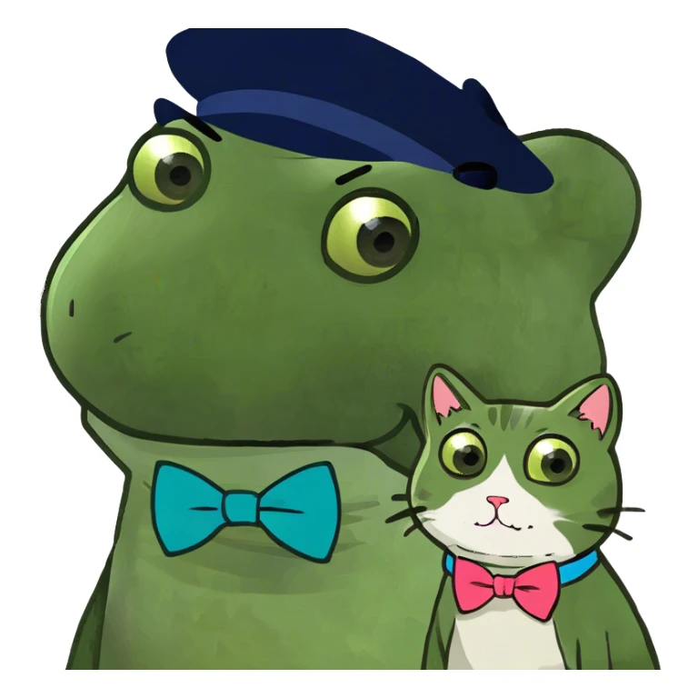 Un perro con un gatito  sticker