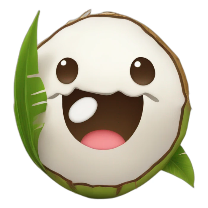 cute coconut charcter sticker