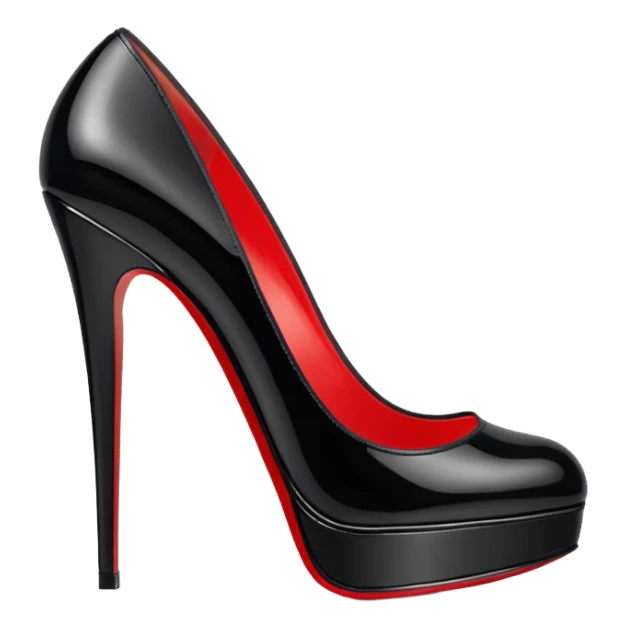 High heel black patent louboutin sticker