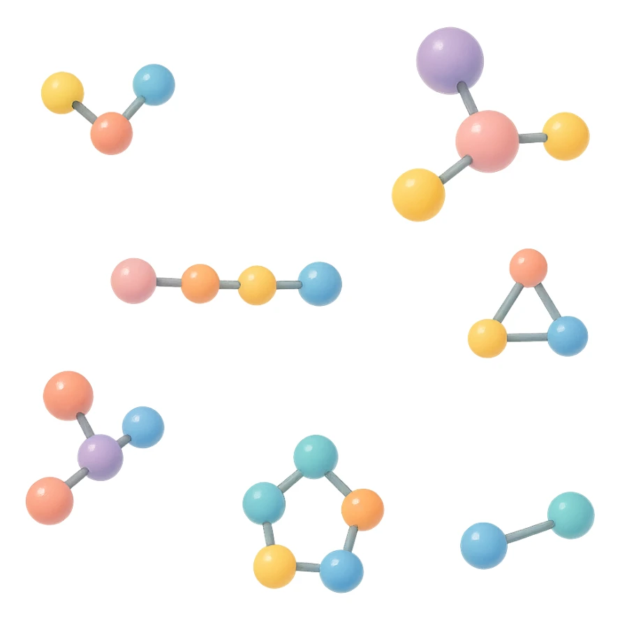 molecole chimiche fluttuano in aria sticker