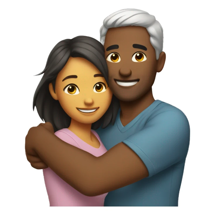 couple hug with warm smiles sticker