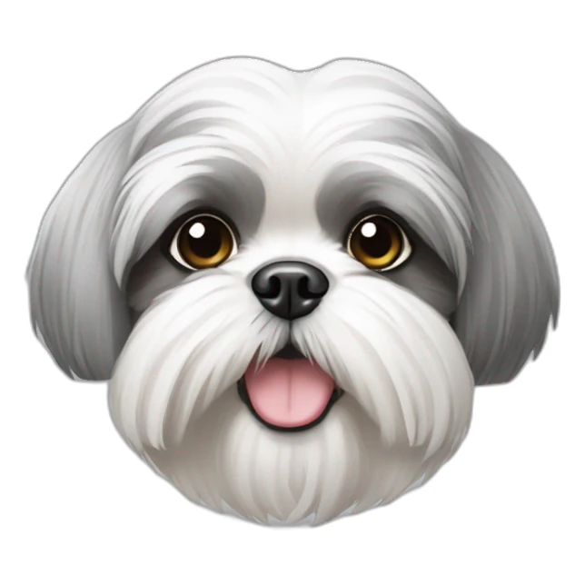 white and grey shih tzu sticker