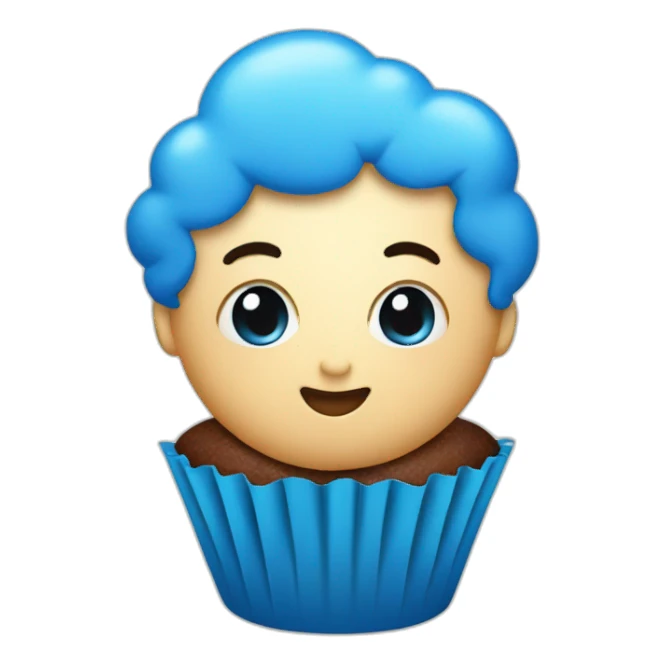 blue cupcake sticker