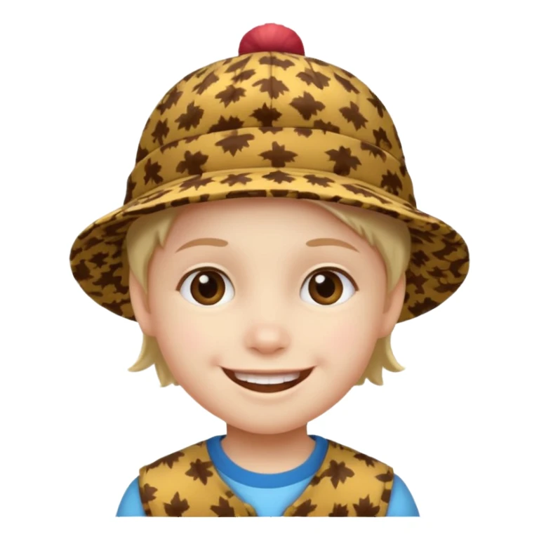 print hat with kid sticker