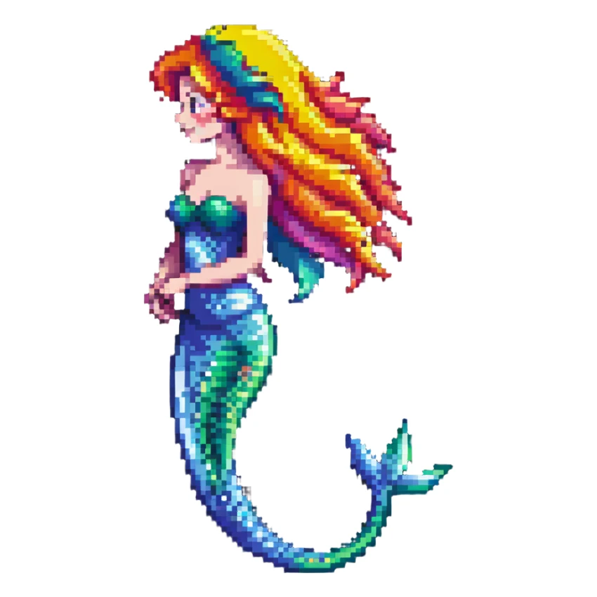 Mermaid with colorful tail sticker